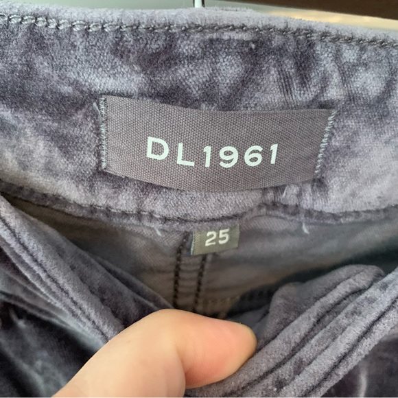 DL1961 Pants Womens 25 Silver Spring Velvet Florence Ankle Mid Rise Instasculpt - Picture 8 of 13